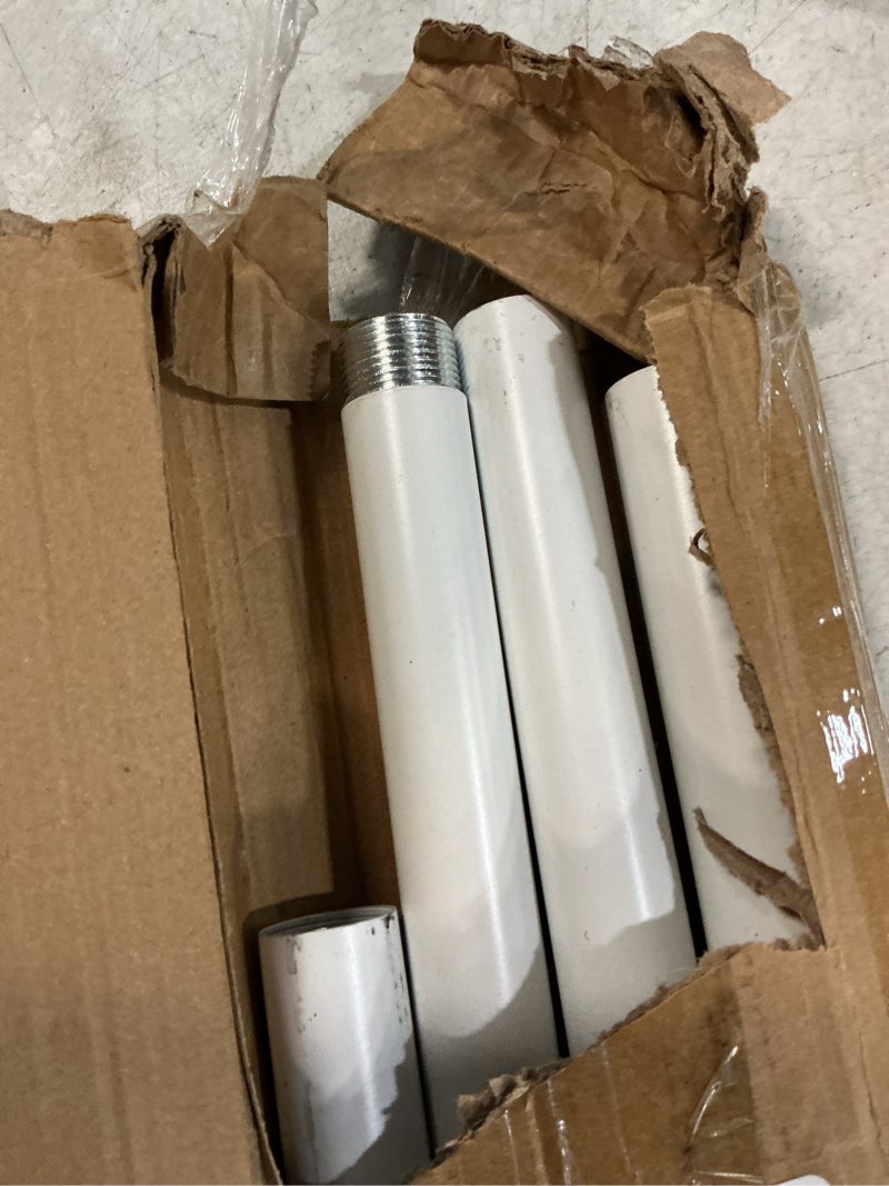 Condition photo showing As Is for mcrbeay shower curtain rod, 1" diameter heavy duty tension shower rod, non slip adjustable 28-74 inch no drill shower curtain rods spring tension for bathroom, shower stall, no rust, white 28-74 inches white