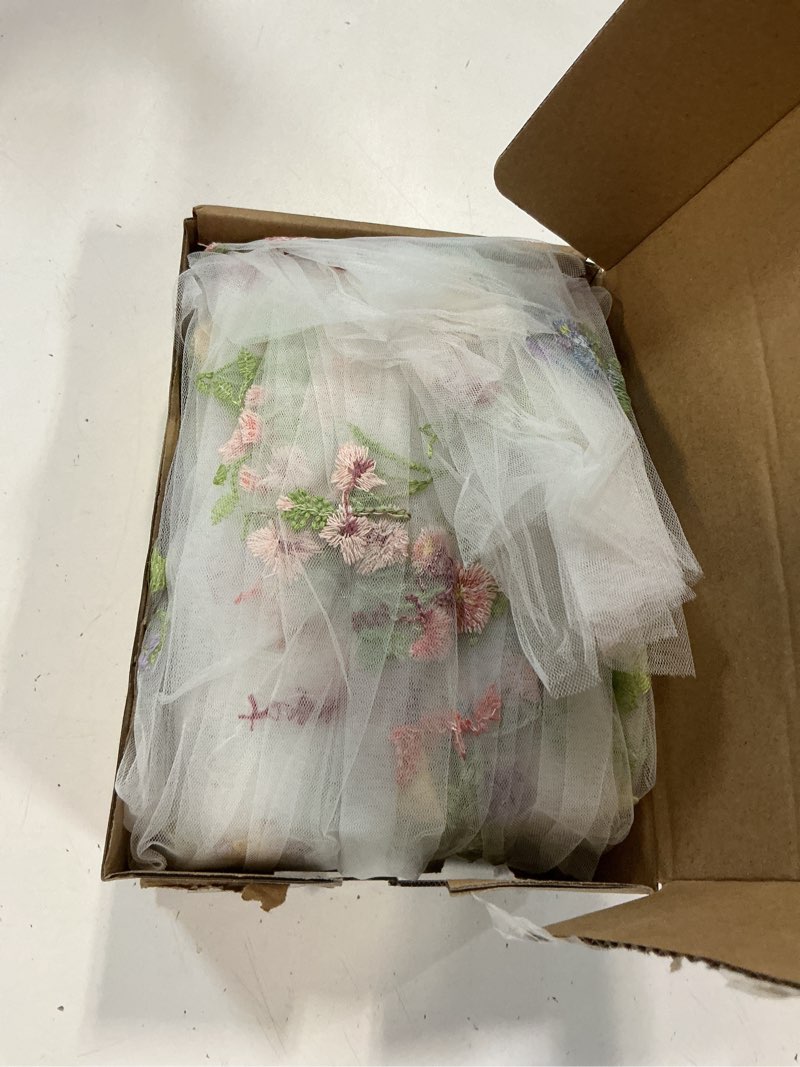 Condition photo showing Good Condition for wavwavw big floral bow giant mesh wildflower bow wall decorations spring summer birthday party decor ribbon hanging tiebow decor for baby shower wedding bridal bachelorette supplies white mesh wildflower