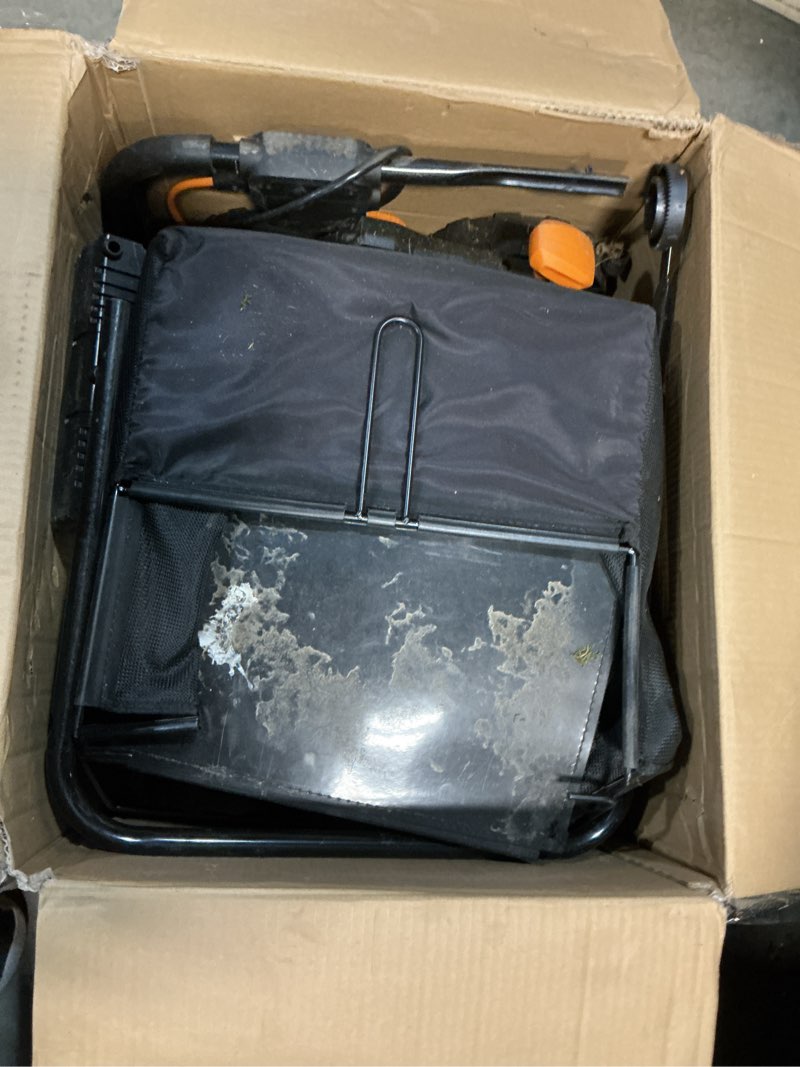 Condition photo showing As Is for worx 40v cordless lawn dethatcher, 2 in 1 dethatcher & scarifier with brushless motor, electric dethatcher removes deep thatch & improves grass health, 2 × 4.0 ah batteries & charger included, wg855