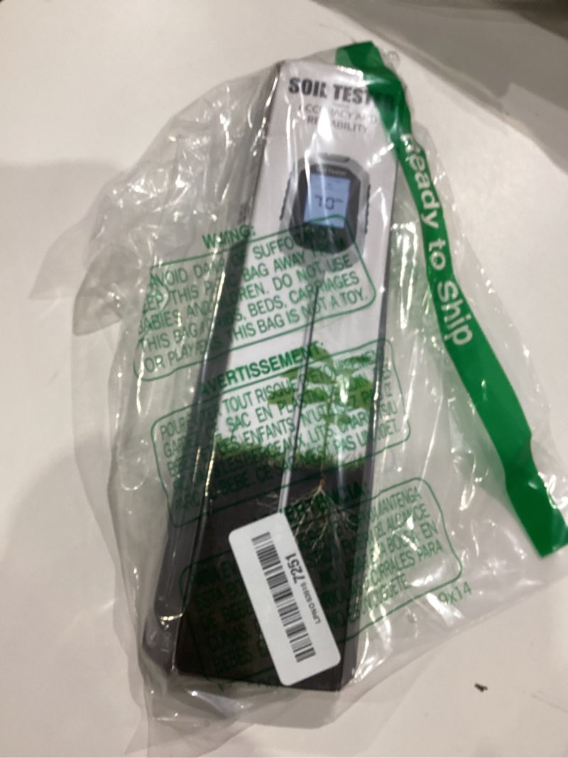 Condition photo showing New/Like New for yamron 4-in-1 soil moisture meter, digital plant temperature/soil moisture test & ph meter/sunlight intensity, backlight lcd display for gardening, farming and outdoor plants