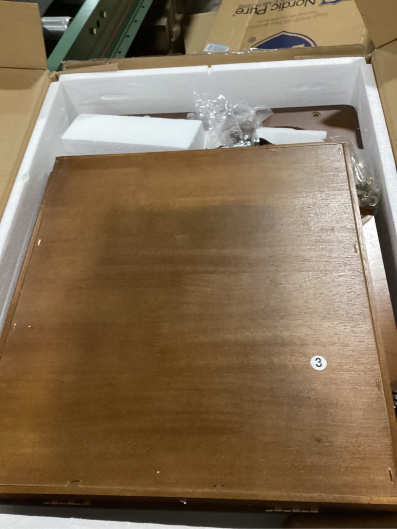 Condition photo showing New/Like New for c shaped end table for couch c table with wheels folding desktop wood rolling side table with storage desk tv tables lockable wheel for couch, living room, bedroom, walnut