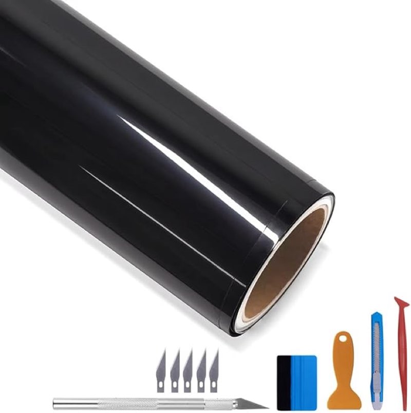 LZLRUN Ultra Gloss Premium Vinyl Car Wrap Film Piano Black (Black, 5ft x 5ft)