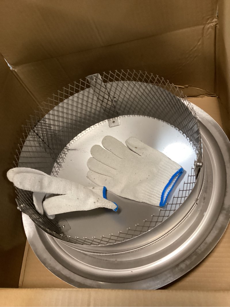 Condition photo showing Good Condition for 12 Inch Chimney Cap,Adjustable Chimney Cap (Fits 11.9" - 12.3" Round Flues) - 12" Stainless Steel Cone Top with Screen, Round Chimney Cap Reinforced Round Rain Cover for Vents All-Round Protection