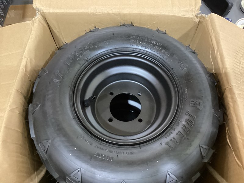 Condition photo showing As Is for 16x8-7 atv wheels, 16x8-7 tubeless tires for kazuma quad atv go kart utv 150cc off road tyres 4 holes set of 2
