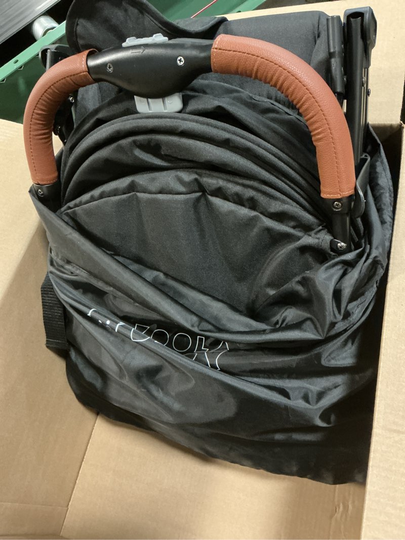 Condition photo showing Good Condition for lightweight travel stroller for baby & toddlers - easy fold & compact stroller for airplane with canopy, storage basket, multi-position recline & convenient one-hand fold, travel bag included (black) black + travel bag