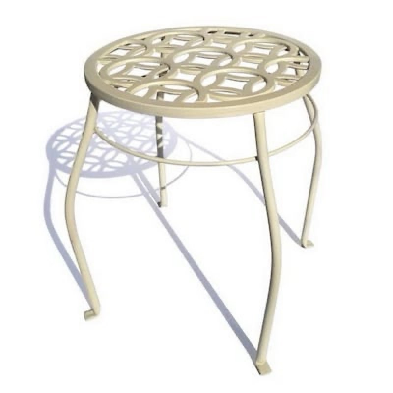  allen + roth 15-in h x 12-in w cream indoor/outdoor round steel plant stand