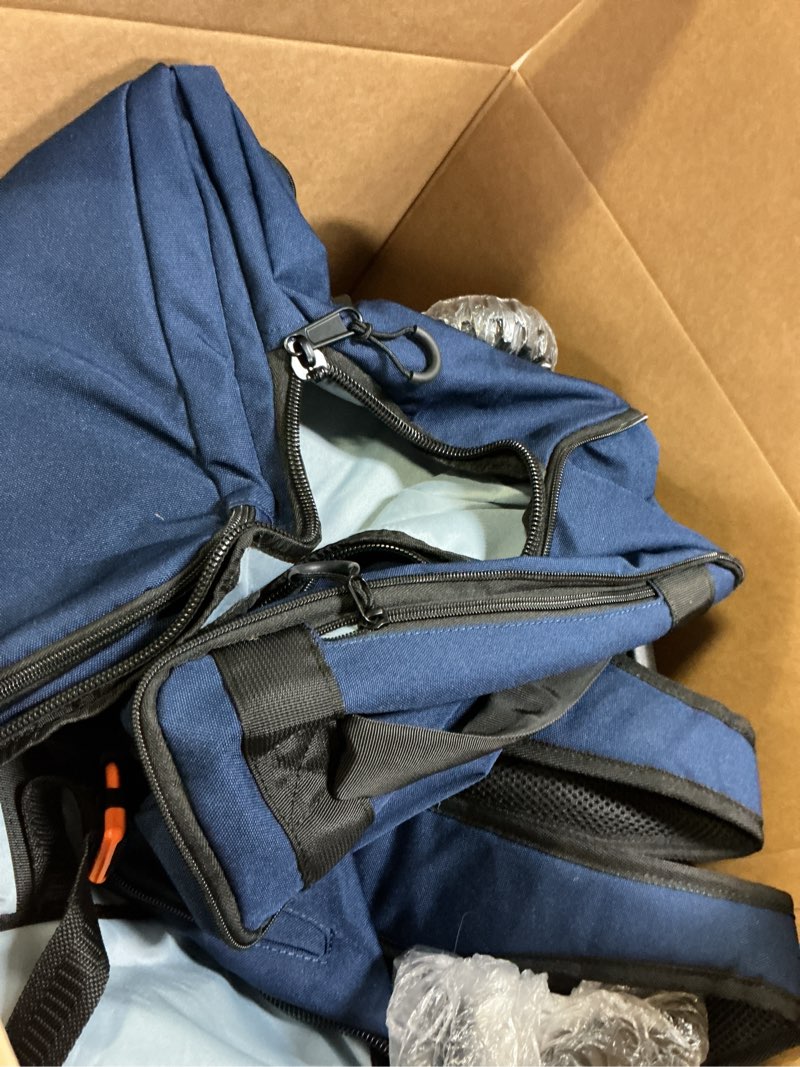 Condition photo showing As Is for YOREPEK Ski & Snowboard Bag with Wheels, Upgraded All-Terrain Large Wheels, Extendable 160–175cm Water Resistant Padded Ski Bags for Air Travel with Backpack & Shoulder Strap, Mini Pocket for AirTag Dark Blue