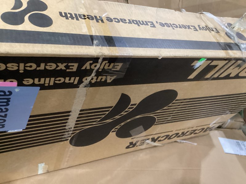 Condition photo showing As Is for PACEROCKER Walking Pad Treadmill with 12% 9-Level Auto Incline, 450 lbs Capacity Bluetooth Speaker Under Desk Treadmills for Home Hiking, 5 MPH