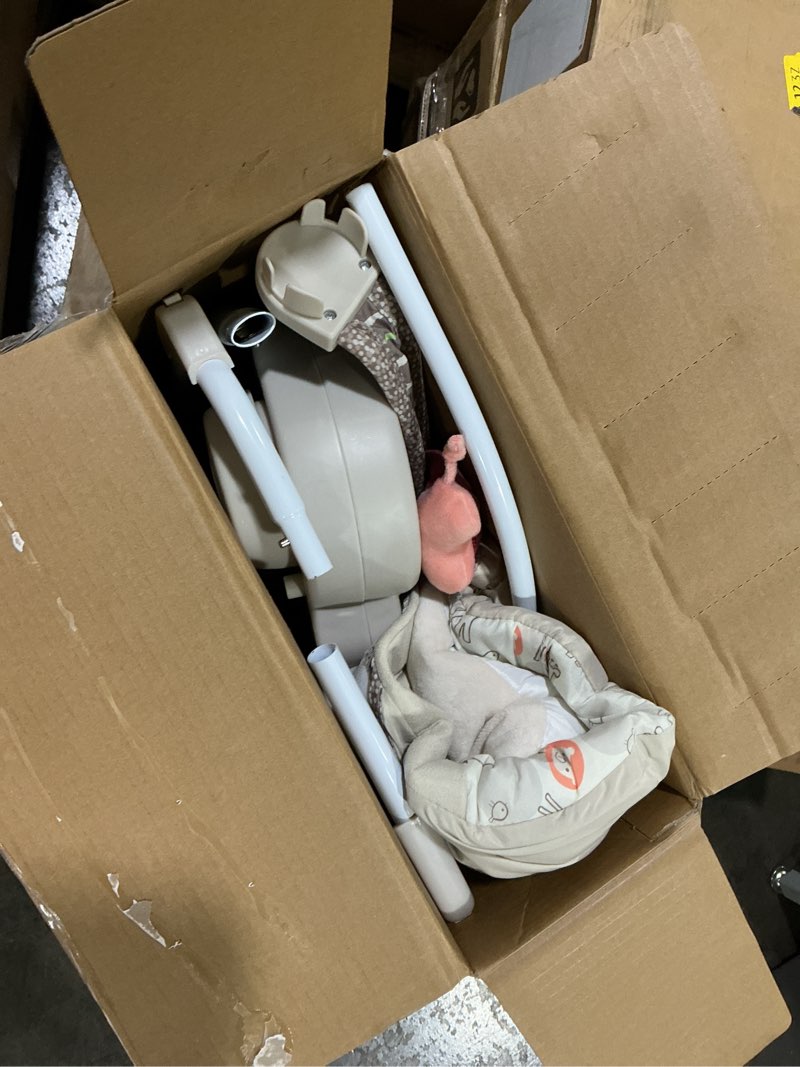 Condition photo showing Good Condition for Ingenuity Soothe 'n Delight Compact Portable 6-Speed Plush Baby Swing with Music, Folds Easy, 0-9 Months 6-20 lbs (Cozy Kingdom)