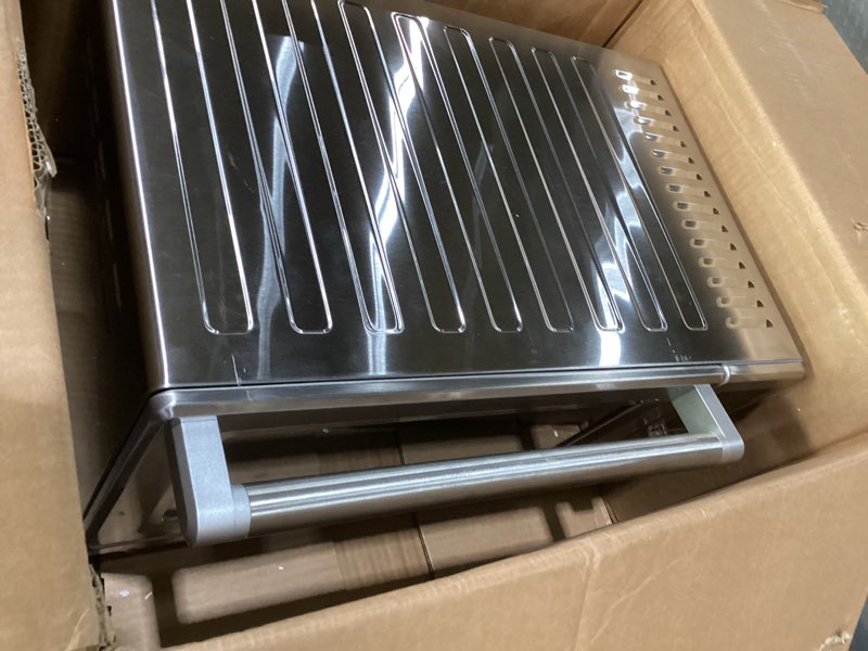 Condition photo showing As Is for Nuwave Bravo XL Pro Air Fryer Toaster Oven, Improved 100% Super Convection, Quicker & Crispier Results, 100 Presets, Multi-Layer Even Cooking, 50-500F, Smart Probe, PFAS Free, 30QT, Stainless Steel