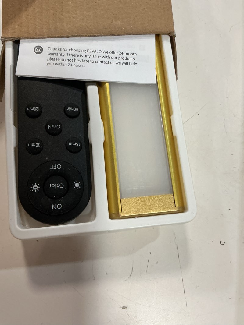 Condition photo showing Good Condition for ezvalo picture light for wall, 4800mah rechargeable wireless ir remote control, dimmable magnetic led art display light with 3 color temperatures, for gallery, living room, bedroom(gold-2pack) gold 2pack-13in