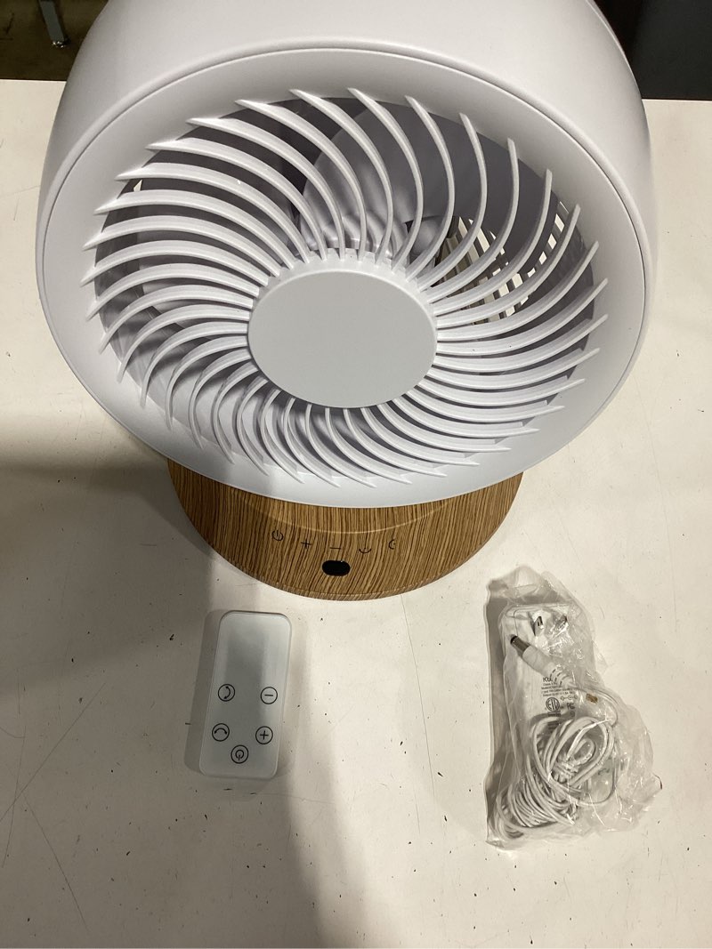Condition photo showing Good Condition for better homes & gardens 7inch circulating fan, juliet collection, white and light honey