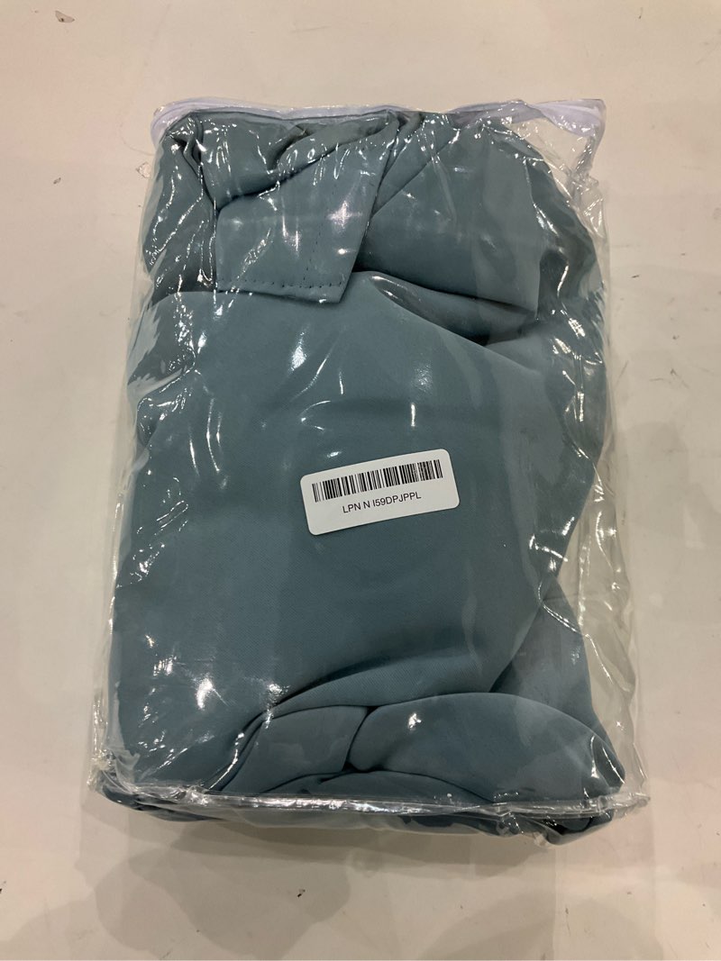 Condition photo showing New/Like New for MIULEE Greyish Blue Back Tab Blackout Curtains 108 Inch Long 2 Panels Set for Bedroom, Rod Pocket/Pinch Pleat Extra Long Thermal Insulated Living Room Darkening Pleated Light Blocking Drapes Greyish Blue 52"W x 108"L (Pack of 2)