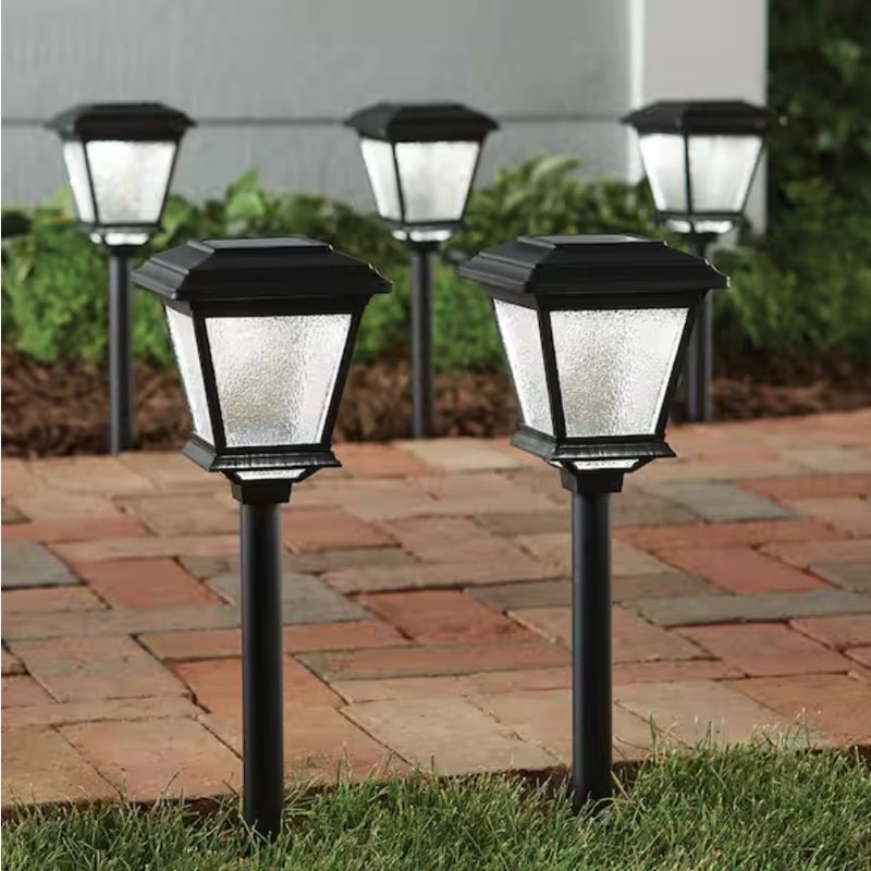 Harbor breeze Solar 15  Black Outdoor Integrated LED Landscape Path Light (10 -Pack); Weather/Water/Rust Resistant