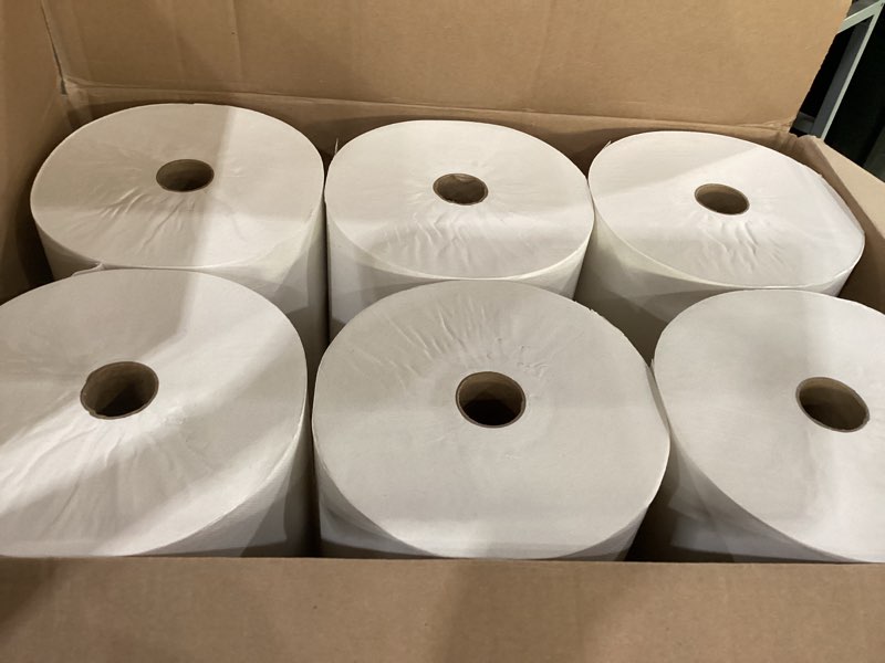 Condition photo showing New/Like New for scott professional essential universal high-capacity hard roll paper towels, bulk (01005), hardwound 1.5" core, absorbency pockets, white (6 rolls at 1,000' each, 6,000'/case)