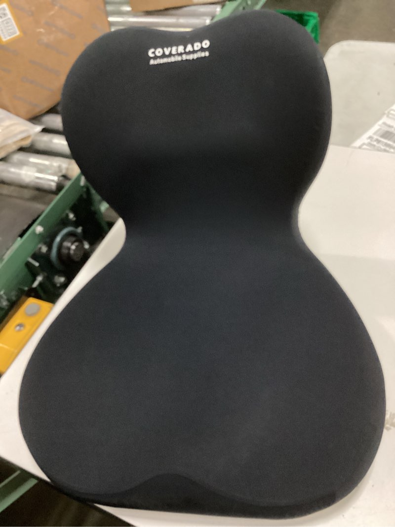 Condition photo showing As Is for coverado car seat cushion and lumbar support pillow one piece, memory foam ergonomic back support driving seat cushion for back pain, non-slip washable cushion for car, driver, office 1 peice black