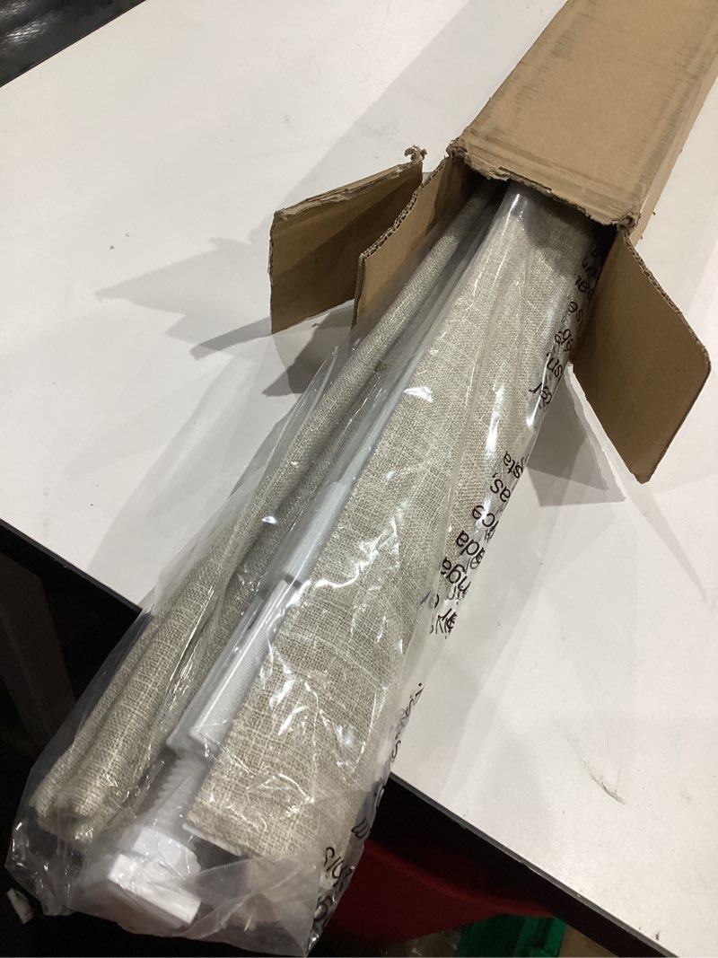 Condition photo showing Good Condition for no Drill Cordless Roman Shades for Windows, 34" W × 64" H - Light Filtering - Linen - Beige Light Filtering - Linen - Beige 34" W × 64" H