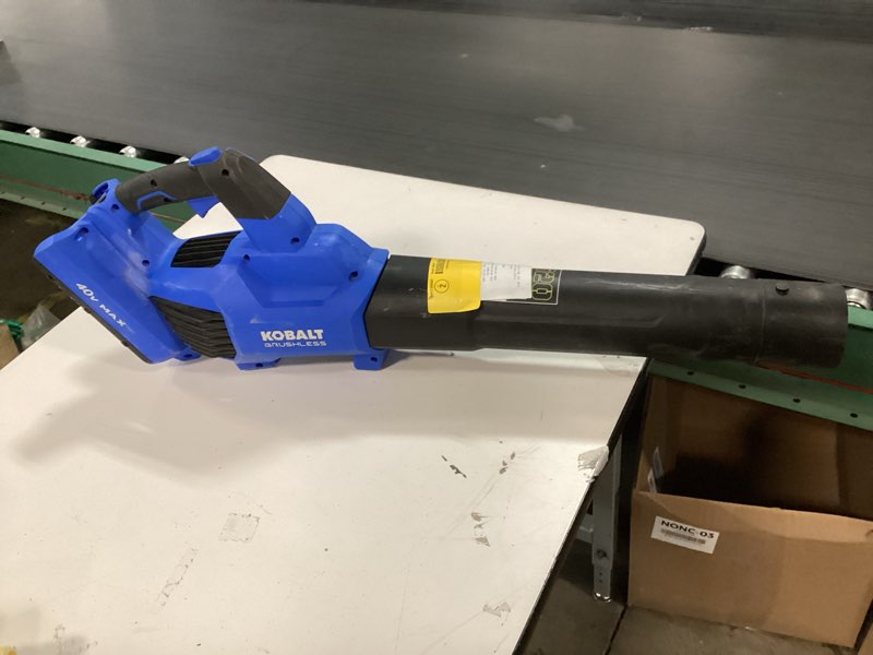 Condition photo showing As Is for Kobalt Gen4 40-volt 520-CFM 120-MPH Battery Handheld Leaf Blower 4.0 Ah