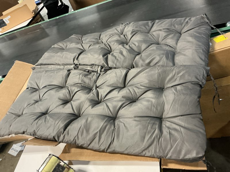 Condition photo showing Good Condition for waterproof bench replacement cushion, thicken garden swing chair cushion with backrest and ties outdoor indoor seat pad(150x100x10cm(59x39x4inch), light gray)