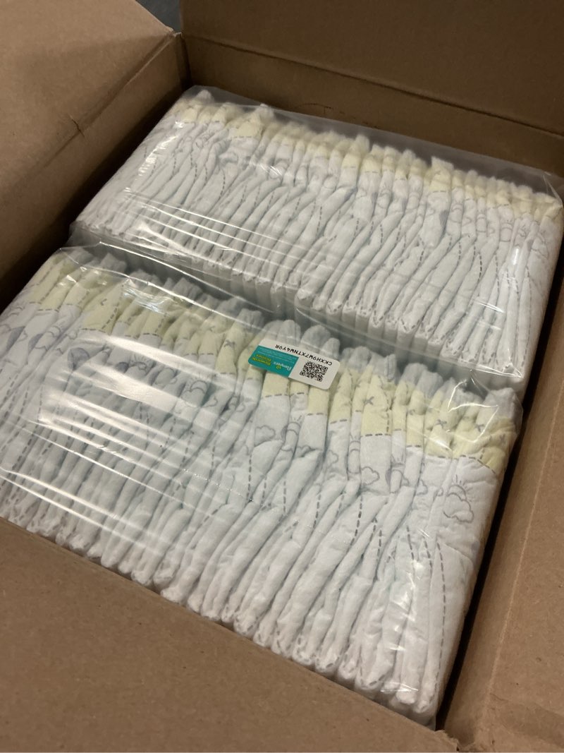 Condition photo showing New/Like New for pampers swaddlers diapers, size 1 (8-14 lbs), 198 count, absorbent, keeps baby dry and comfortable, skin safe disposable baby diaper (packaging may vary) size 1 198