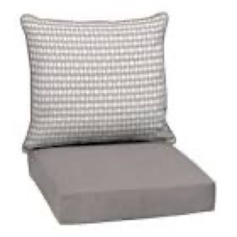 style selections 24-in x 24-in galena block print deep seat patio chair cushion