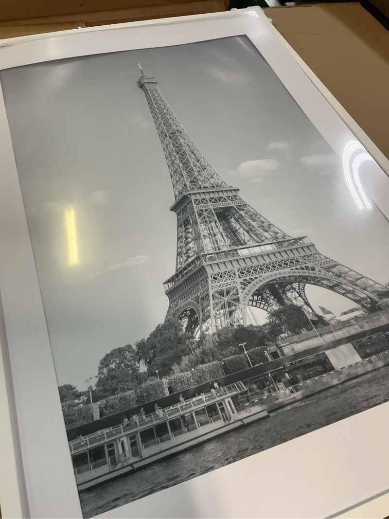 Condition photo showing As Is for upsimples 24x36 poster frame, display pictures 20x30 with mat or 24x36 without mat, wall hanging picture frame, white, 1 pack white 24x36