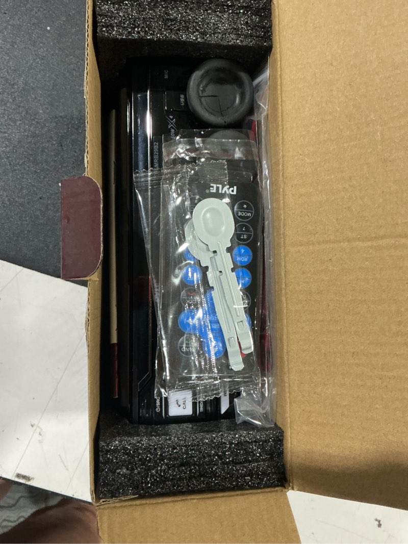 Condition photo showing Good Condition for pyle marine bluetooth stereo radio - 12v single din style boat in dash radio receiver system with built-in mic, digital lcd, rca, mp3, usb, sd, am fm radio - remote control - plmrb29b (black)