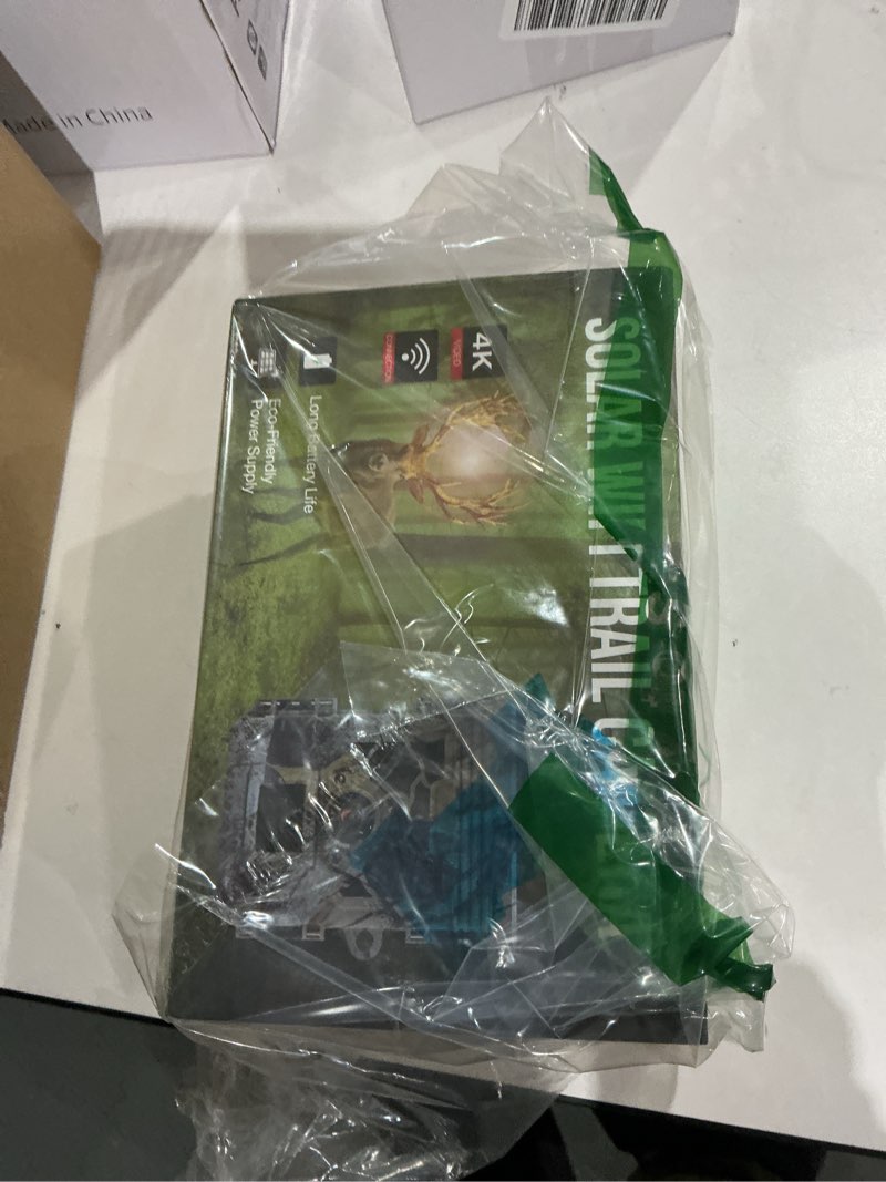 Condition photo showing New/Like New for Trail Camera Solar Powered 4K 46MP, WiFi Bluetooth Game Camera with 32GB SD Card, 130° Wide Angle, Motion Activated 0.3s Trigger, IP66 Waterproof No Glow Night Vision for Wildlife Monitoring