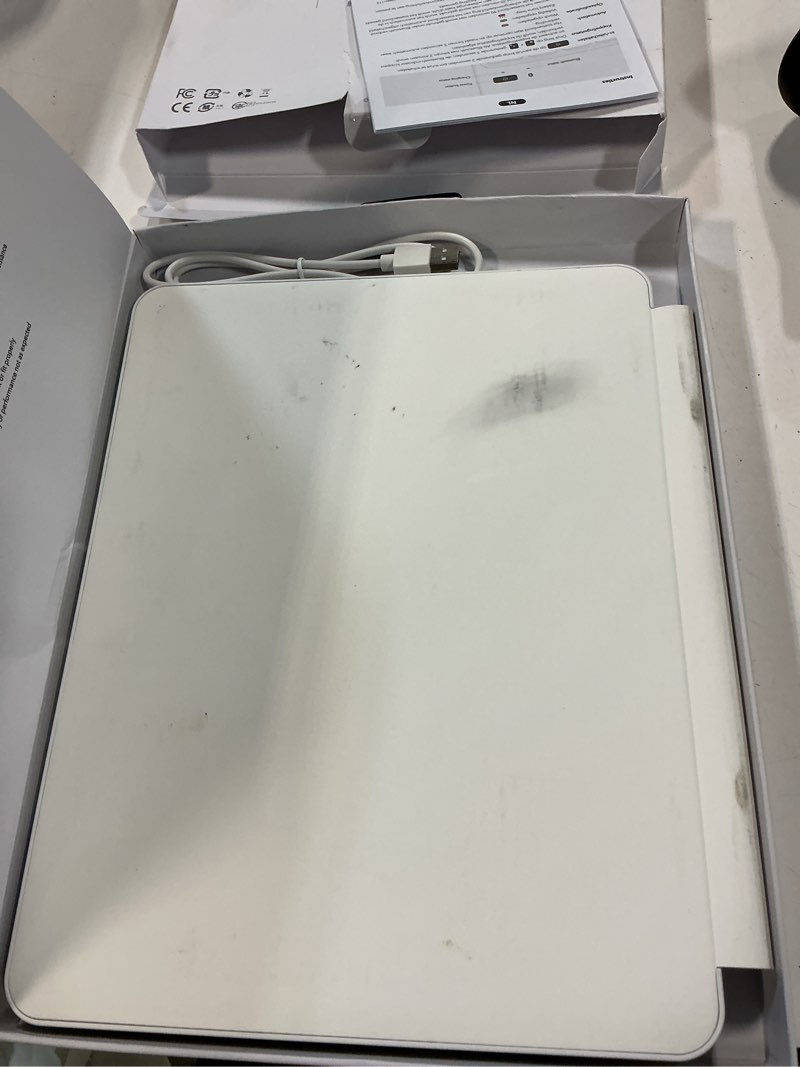 Condition photo showing As Is for esr for ipad air 13 inch case keyboard, multi-mode magnetic stand | for air 13'' m4/m3/m2, secure magnetic lock, detachable back case, precision multi-touch trackpad, rebound 360 series, white white ipad air 13"