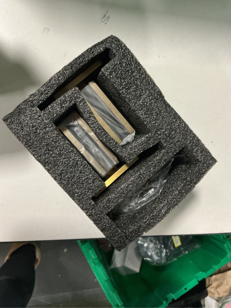 Condition photo showing New/Like New for 90 Degree Glass Shower Door Hinges Heavy Duty Solid Brass, Shower Door Hardware Replacement for 5/16"(8mm) - 1/2"(12mm) Thickness Tempered Glass (Brushed Gold, 2 Pack, 90 Degree) 90 Degree 2 Pack Brushed Gold