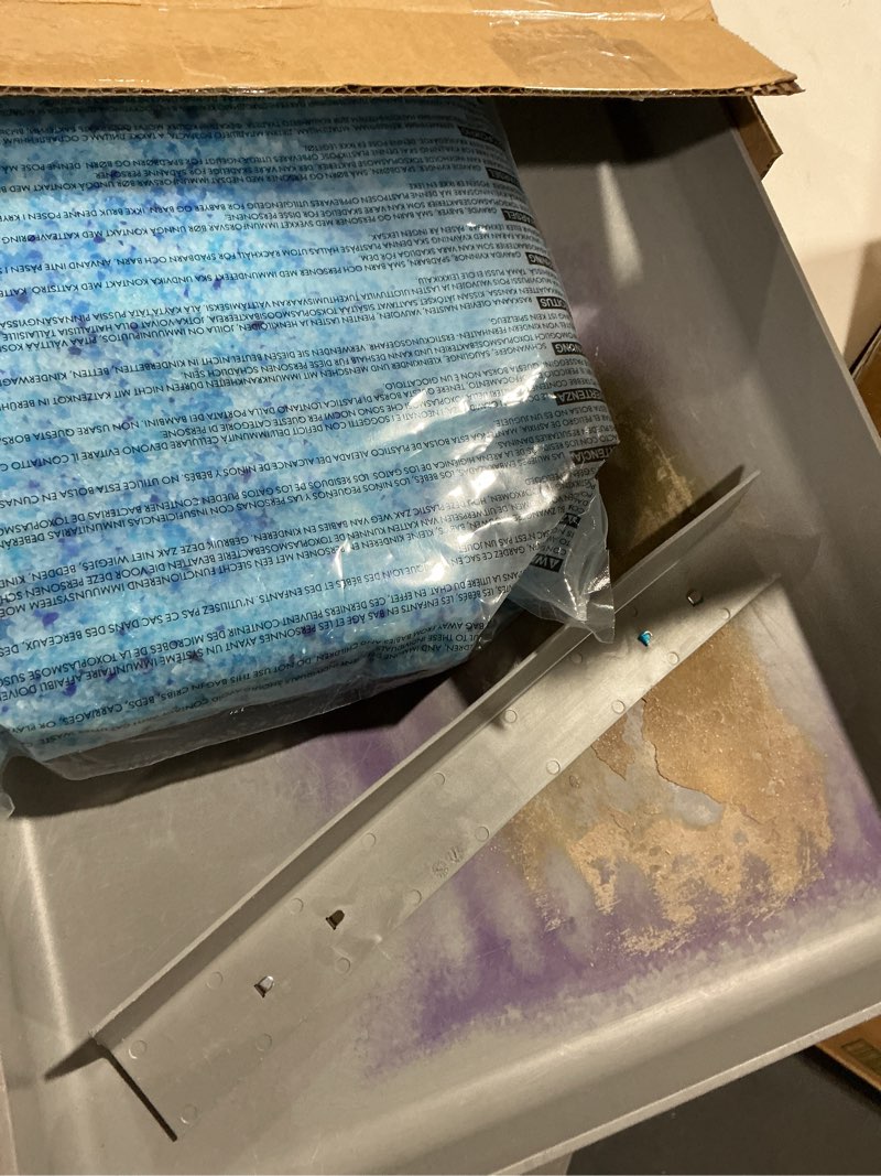 Condition photo showing As Is for PetSafe ScoopFree Reusable Tray with Crystal Litter - Reduces Waste - Durable Plastic Litter Insert - Fast-Acting Odor Control - Easy to Clean - Self-Cleaning Litter Box Compatible Reusable Tray & Crystal Litter