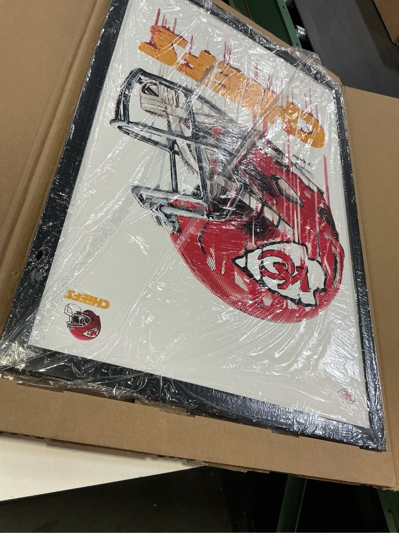 Condition photo showing Good Condition for Trends International NFL Kansas City Chiefs - Drip Helmet 20 Wall Poster, 22.375" x 34", Black Framed Version