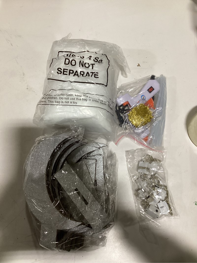 Condition photo showing Good Condition for 9 Sets Twinkle Twinkle Little Star Table Centerpieces DIY Moon Stars Baby Shower Decorations Light Star Cloud Decor for Baby Shower Birthday Party DIY Crafts (Glitter Silver)