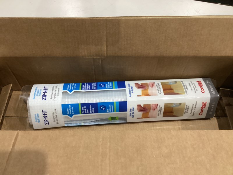 Condition photo showing Good Condition for Con-Tact Brand 04F-CZ8S01-06AZ Zip-N-Fit Premium Non-Adhesive Perforated Shelf and Drawer Liner, 18-Inches by 4-Feet, Ribbed Clear 1 Roll Ribbed Clear