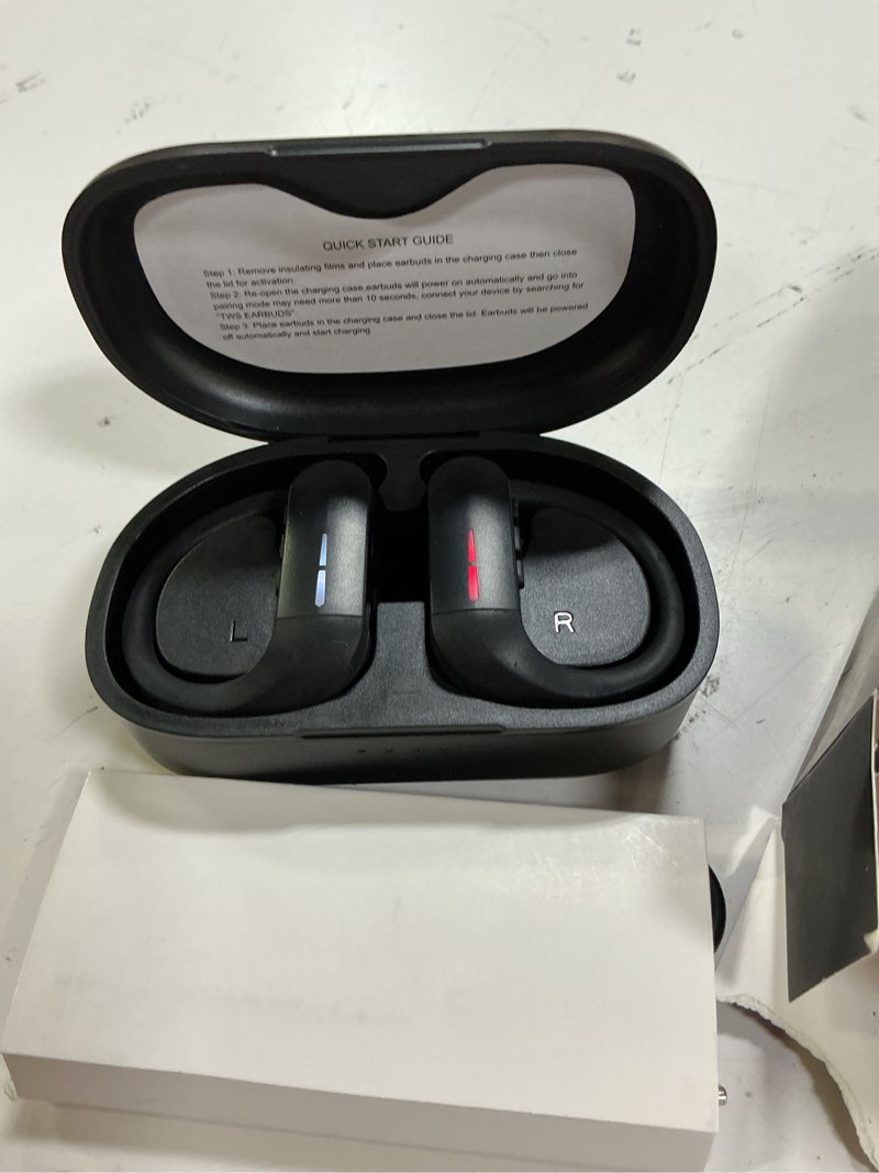 Condition photo showing Good Condition for wireless sport earphones with black charging case