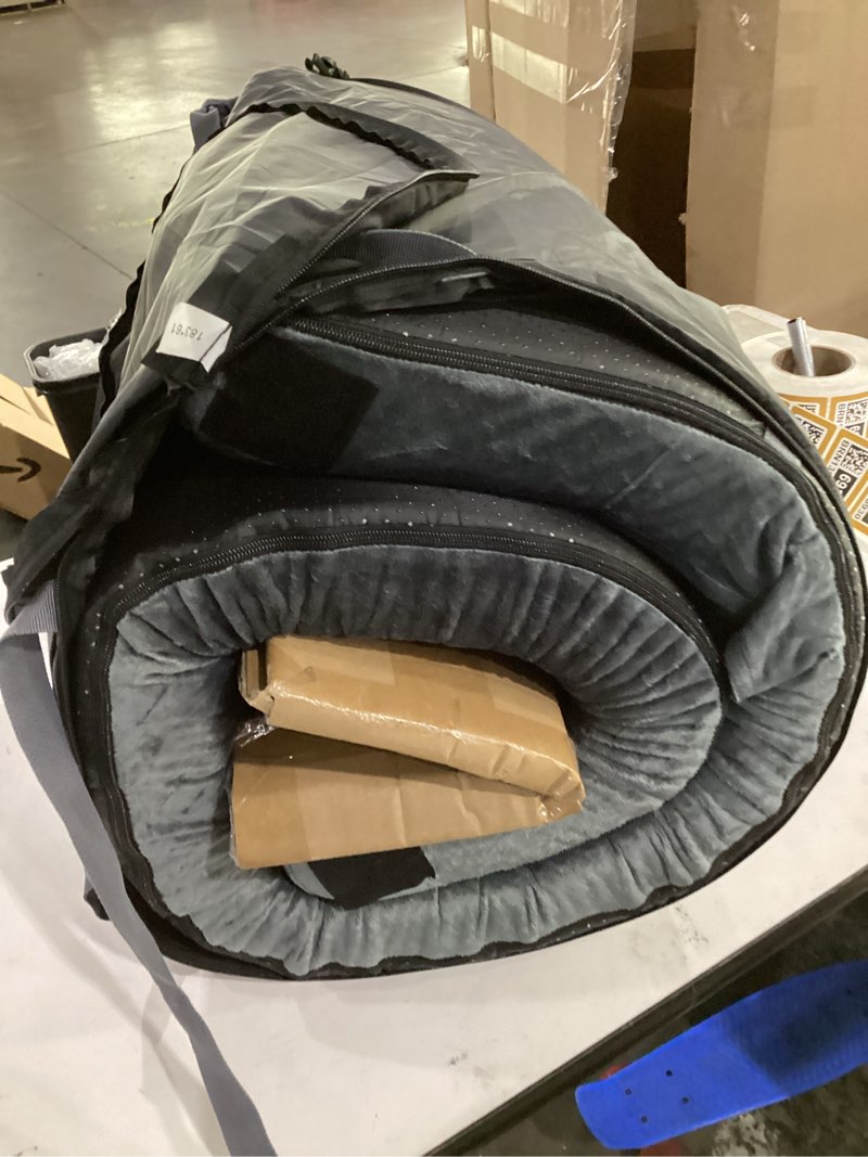Condition photo showing As Is for cymula memory foam camping mattress pad, certipur-us sleeping mat, portable roll up mattress for adults, camping bed pads for sleepover, car bed with travel bag grey small single/cot-72x24x3 in