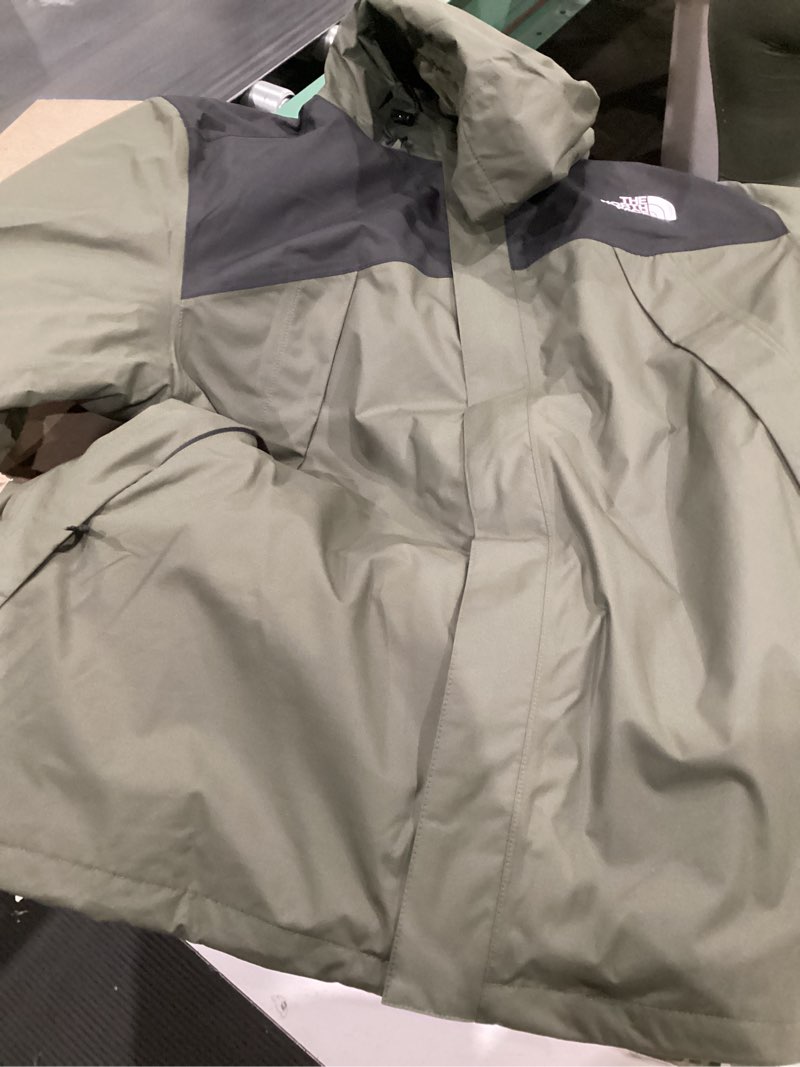 Condition photo showing Good Condition for the north face men's antora triclimate jacket | waterproof shell, warm inner fleece layer, adjustable 3 piece hood large new taupe green/tnf black-npf