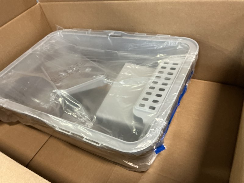 Condition photo showing Good Condition for urpower stainless steel cat litter box with lid extra large enclosed litter box non-sticky metal pan with high sided & scoop, odor free, front & top entry, anti-leakage, easy cleaning gray x-large