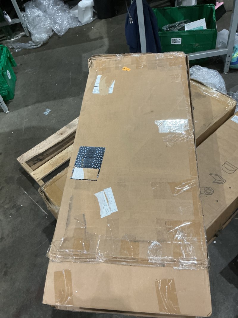 Condition photo showing As Is for MXV Modern Coffee Table, 40 Inches Coffee Tables with 16 Colors LED Lights, 2 Tier Rectangular Center Table, Large Storage Space, High Glossy Wooden Tea Table for Living Room, Bedroom, Office, Black 40" Black