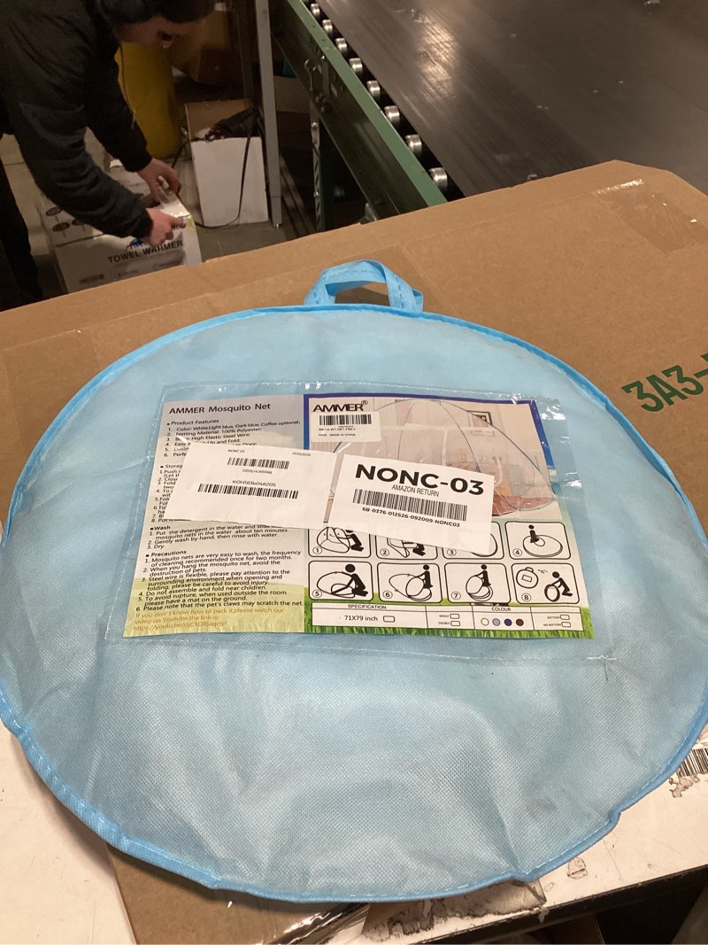 Condition photo showing Good Condition for AMMER Pop Up Mosquito Net Tent for Beds, Portable Foldable Mosquito Netting Folding Design with Net Bottom,2 Entries,Suit for Twin to King Size Bed (79x71x59inch) White