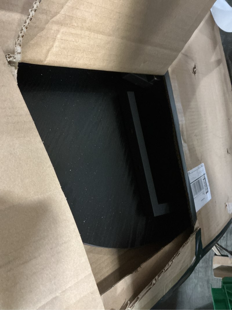 Condition photo showing As Is for Coffee Table for Living Room, Round Coffee Table, Small Circle Coffee Table with Storage, Modern Wood Round Center Table for Home Office, Small Space, Easy Assembly, Black