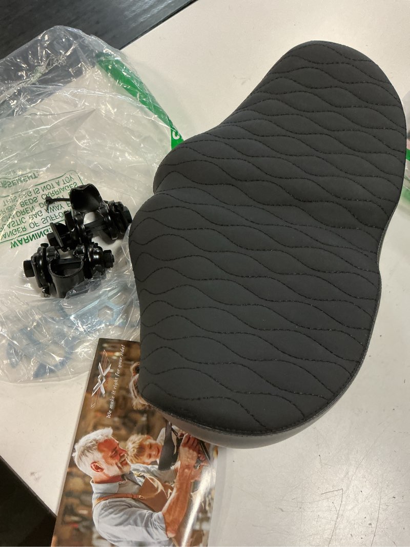 Condition photo showing As Is for x wing new-age noseless bike seat cushion for men & women - extra padding & wide - suitable for city, electric, stationary bikes - compatible with peloton bikes – wide winged bike seat with cushion black bubble