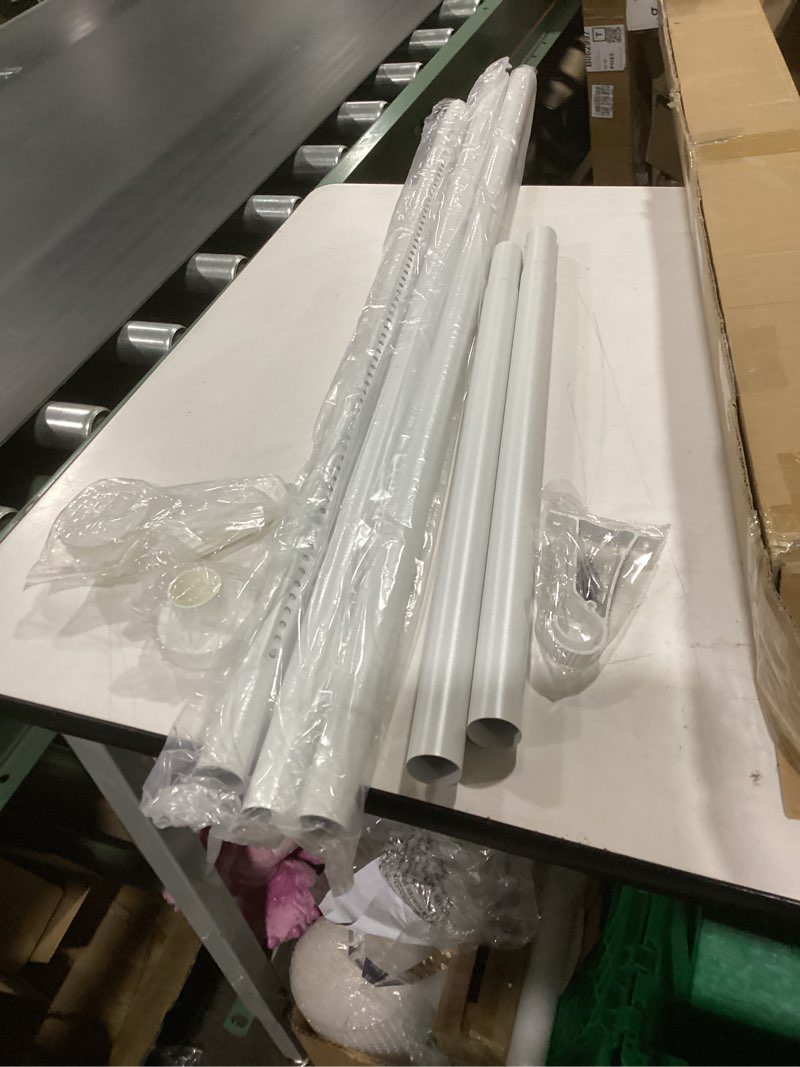 Condition photo showing New/Like New for closet rods for hanging clothes, 1.3 inch diameter heavy duty closet rod 17-39 inch adjustable clothes hanging bar matte white shower curtain rods for closet, wardrobes, bathroom, windows 17-39" matte white