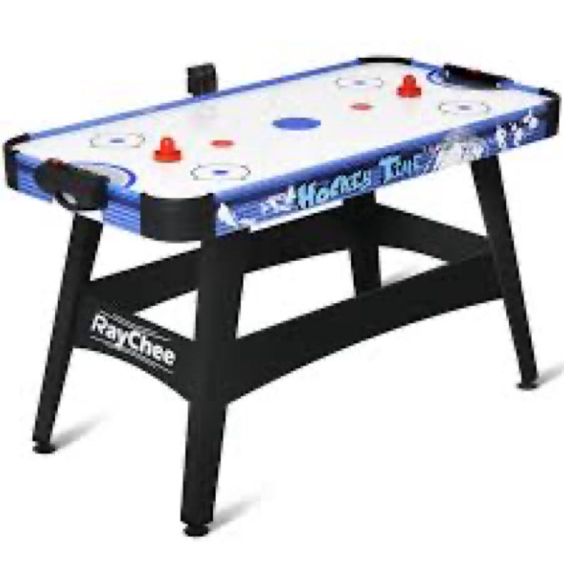 RayChee 58'' 2 -Player Air Hockey Table with Digital Scoreboard, 2 Pucks, 2 Pushers, Powerful Motor