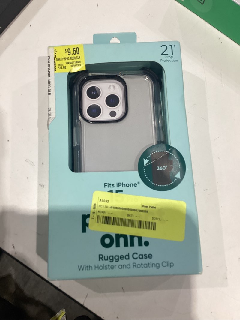 Condition photo showing Good Condition for onn. rugged phone case with holster for iphone 16e / iphone 15 / iphone 14 / iphone 13 - clear