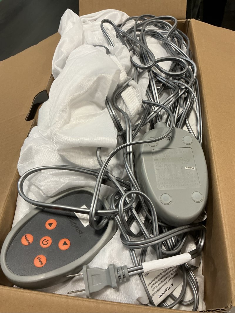 Condition photo showing As Is for Beautyrest Cotton Heated Mattress Pad - Bed Warmer with 20 Heat Settings Controller, Auto Shut Off Timer, All Around Elastic Deep Pocket, UL Certified, Machine Washable, White Queen