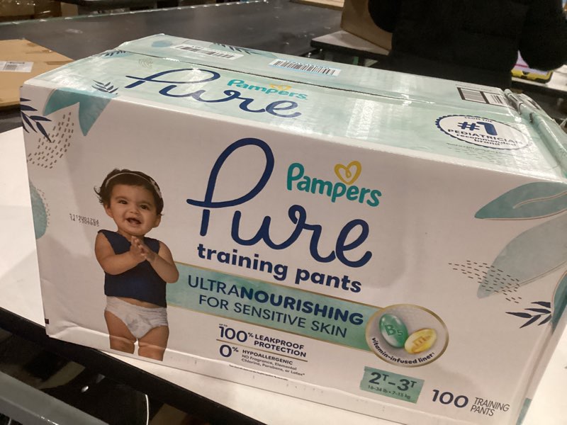 Condition photo showing New/Like New for Pampers Pure Protection Training Underwear, Unisex, Size 2T3T, 100 Count, Premium, Hypoallergenic, Soft, Absorbent 2T-3T 100