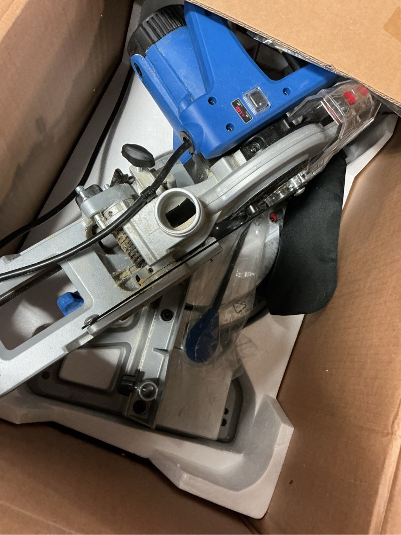 Condition photo showing As Is for kobalt compact 7-1/4-in 10-amp single bevel sliding compound corded miter saw