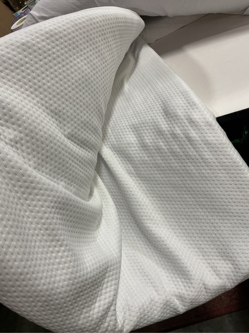 Condition photo showing As Is for MUXHOMO 2 Inch 7-Zone Twin Mattress Topper, Egg Crate Memory Foam Mattress Topper Twin Size for Back Pain, Lavender Cooling Gel Infused Bed Pad, CertiPUR-US and Oeko-TEX Certification (38"×75") Twin 2 Inch (With Cover)