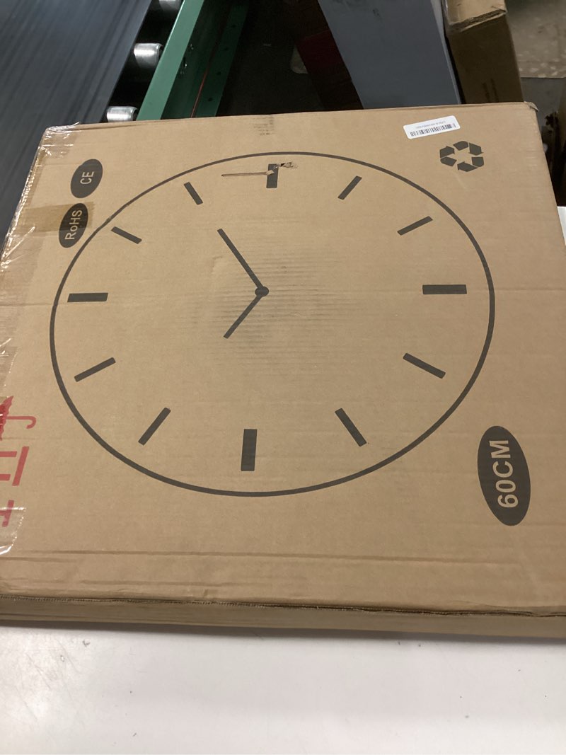 Condition photo showing New/Like New for 24 inch silent coastal wall clock battery operated for living room kitchen,non-ticking large blue wall clock for bedroom,nautical beach wall clock for dining room bathroom home school office kids room